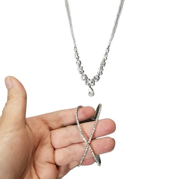 Napier Necklace CZ Teardrop with Cuff Bracelet - Picture 3 of 8